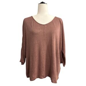 Garnet Hill 100% Linen Breathable Top Women’s Size Large‎